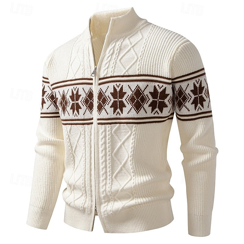 Remington™ | Men's Fair Isle Stand Collar Zip Cardigan