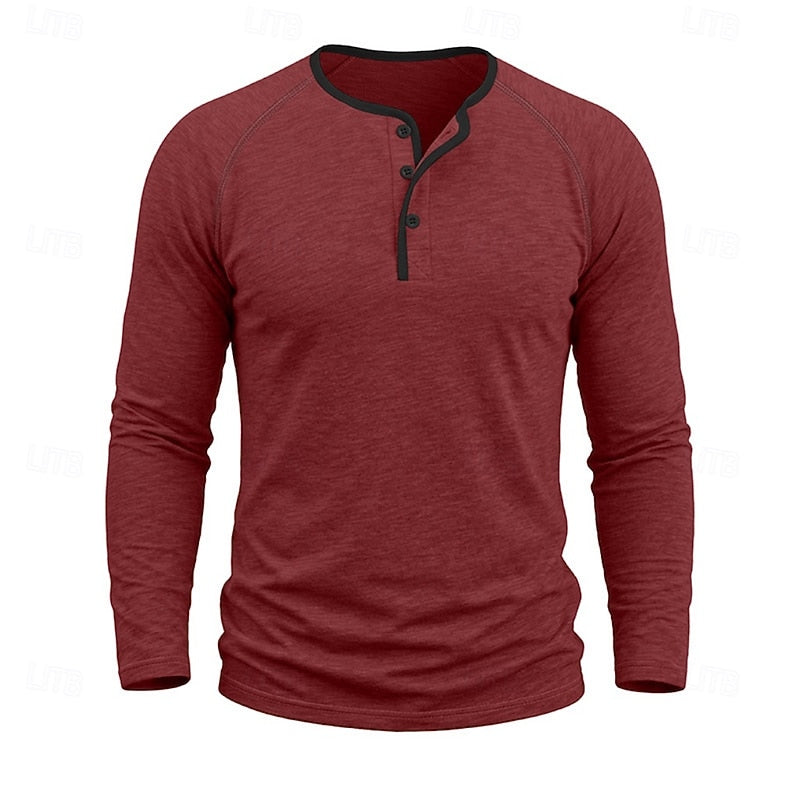 Bennett™ | Men's Raglan Sleeve Button Henley Shirt