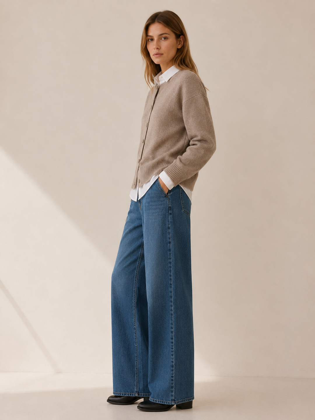 Kendra™ | Asymmetric Cardigan with Offset Buttons