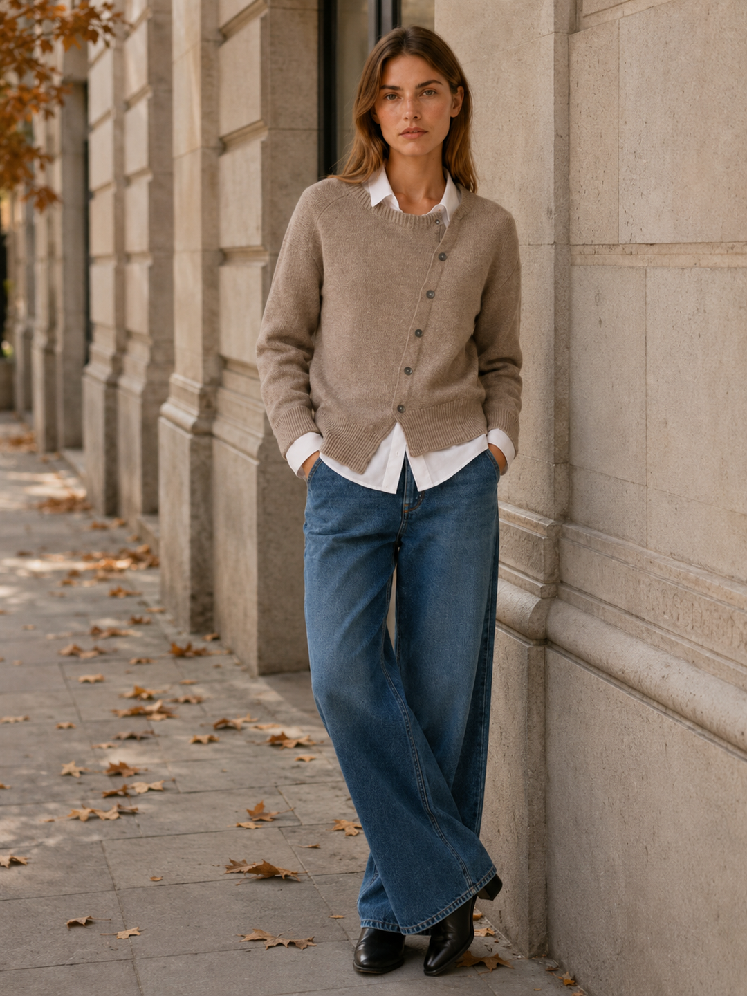 Kendra™ | Asymmetric Cardigan with Offset Buttons