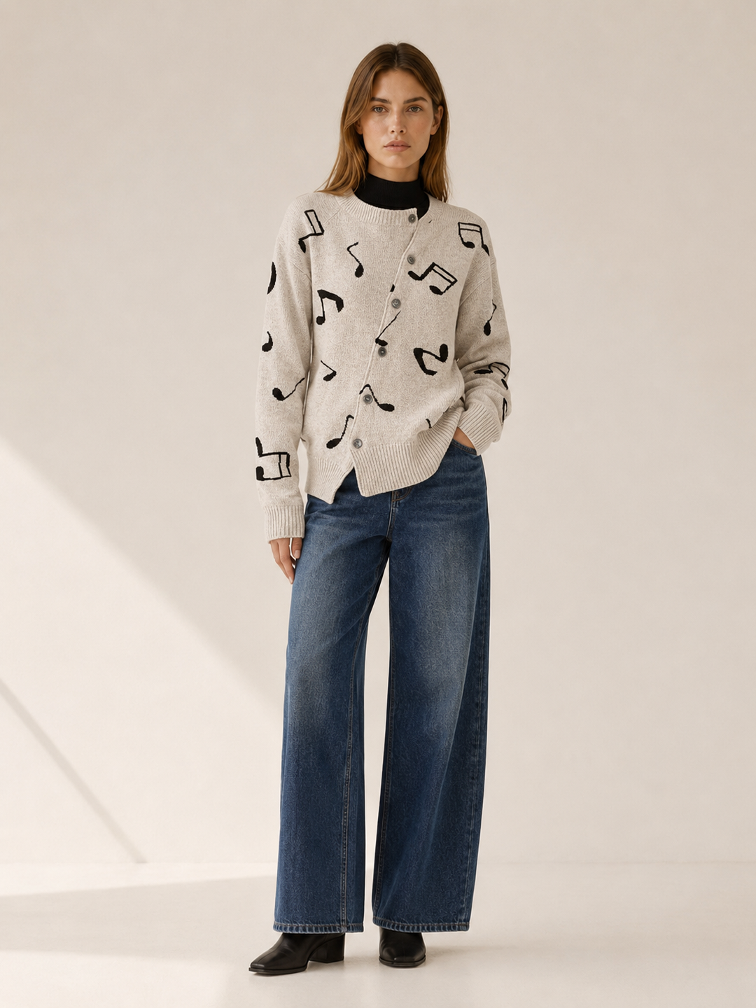 Kendra™ | Asymmetric Cardigan with Offset Buttons