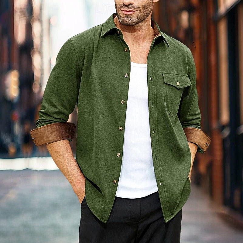 Ellery™ | Men's Button-Front Chest-Pocket Overshirt