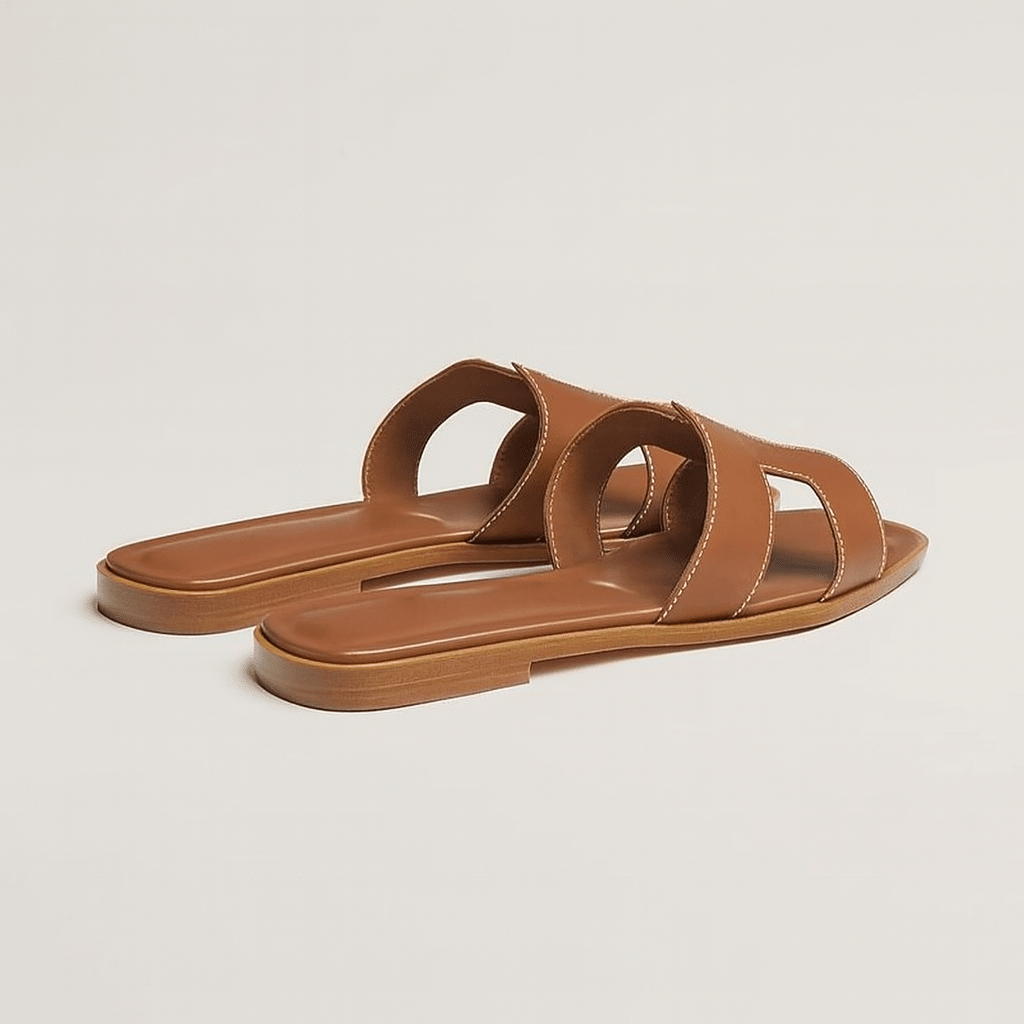 Oria | Cut-Out Leather Slide Sandals