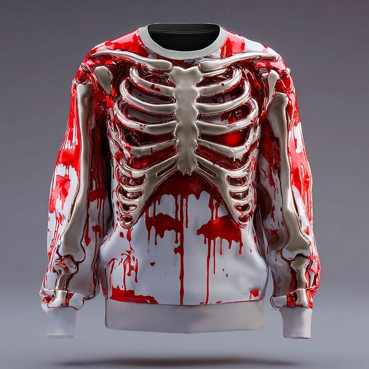 Rhett™ | Men's Halloween Skeleton Print Crew Neck Sweatshirt