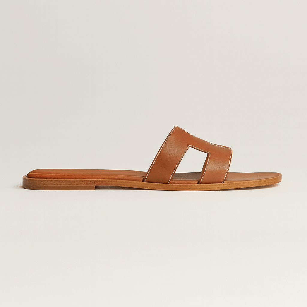Oria | Cut-Out Leather Slide Sandals