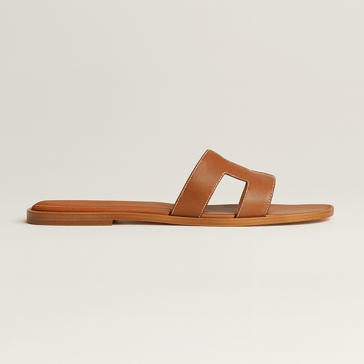 Oria | Cut-Out Leather Slide Sandals