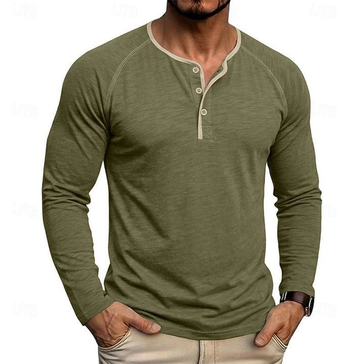 Bennett™ | Men's Raglan Sleeve Button Henley Shirt