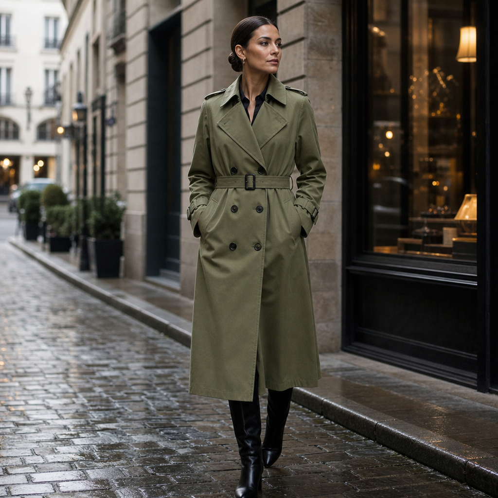 Graziella™ | Women's Double Breasted Belted Long Trench Coat