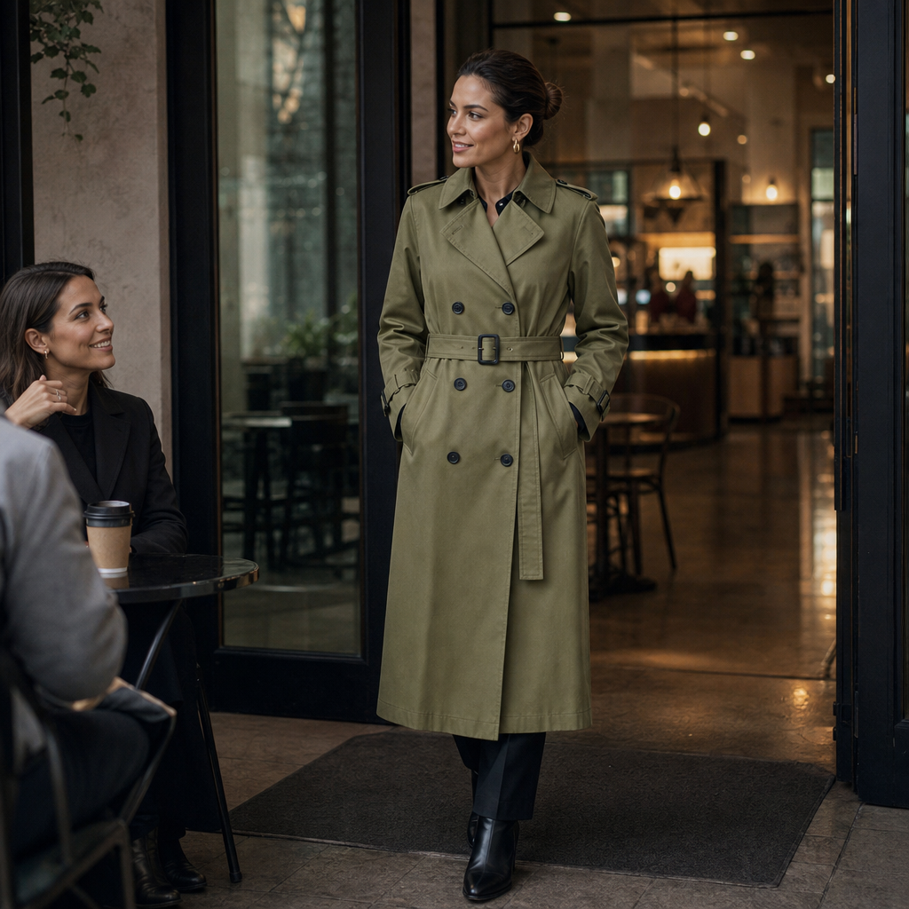 Graziella™ | Women's Double Breasted Belted Long Trench Coat