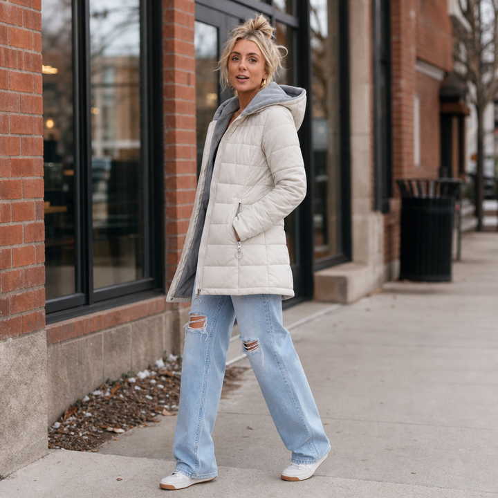 Clotilde™ | Women's Quilted Hooded Puffer Coat with Padded Lining