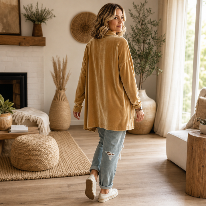 Serafina™ | Women's Plush Shawl Collar Open Front Cardigan with Pockets