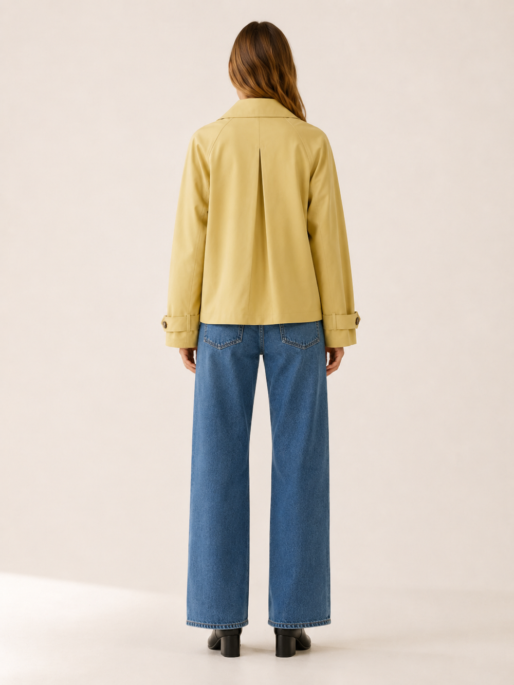Liora™ | Loose Short Trench Coat in Yellow