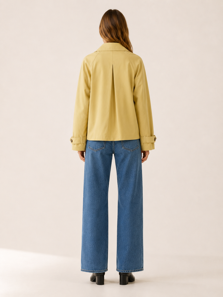 Liora™ | Loose Short Trench Coat in Yellow