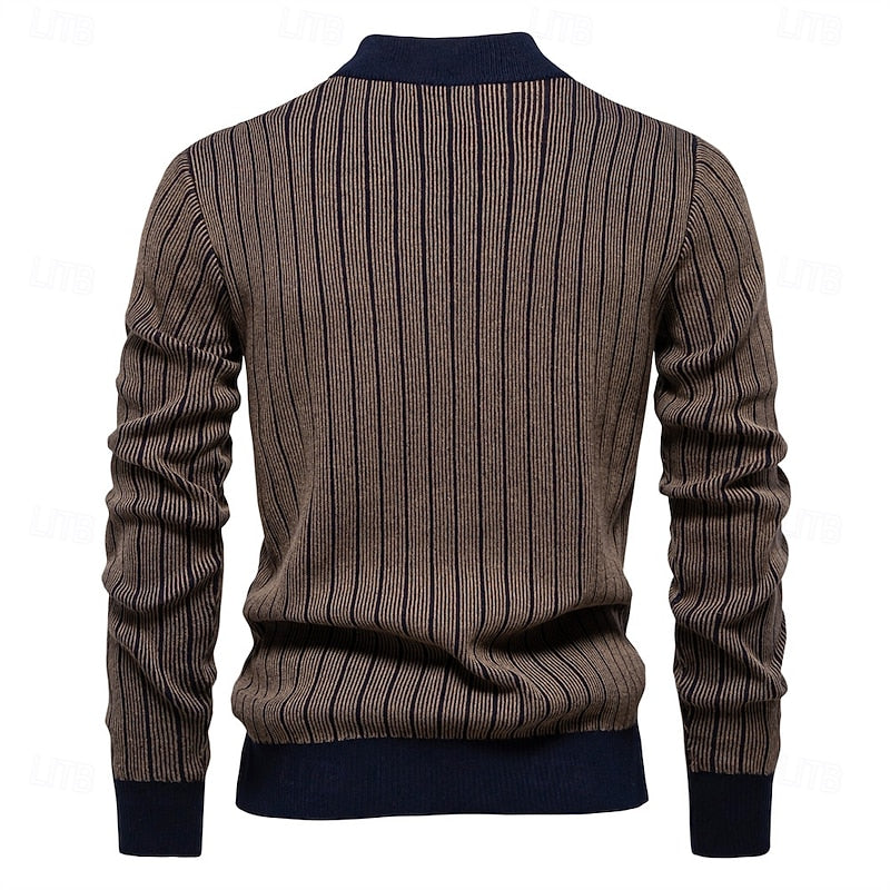 Emeric™ | Men's Ribbed Mock Neck Pullover Sweater