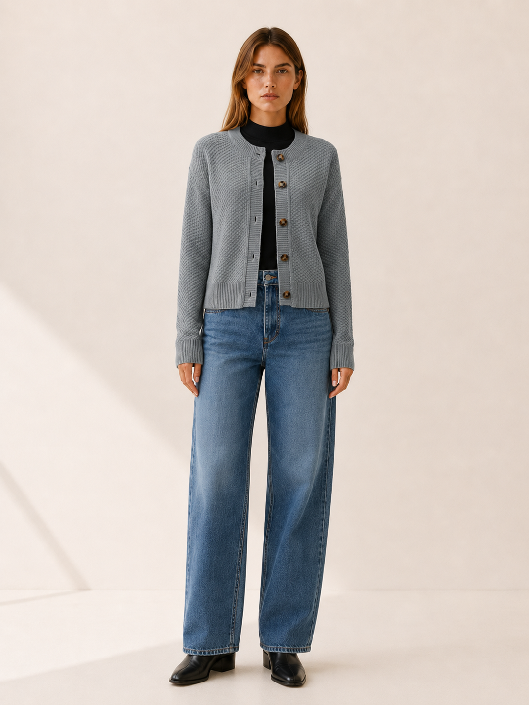Lucinda™ | Textured Button-Front Cardigan