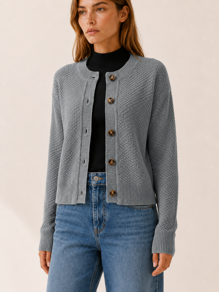 Lucinda™ | Textured Button-Front Cardigan