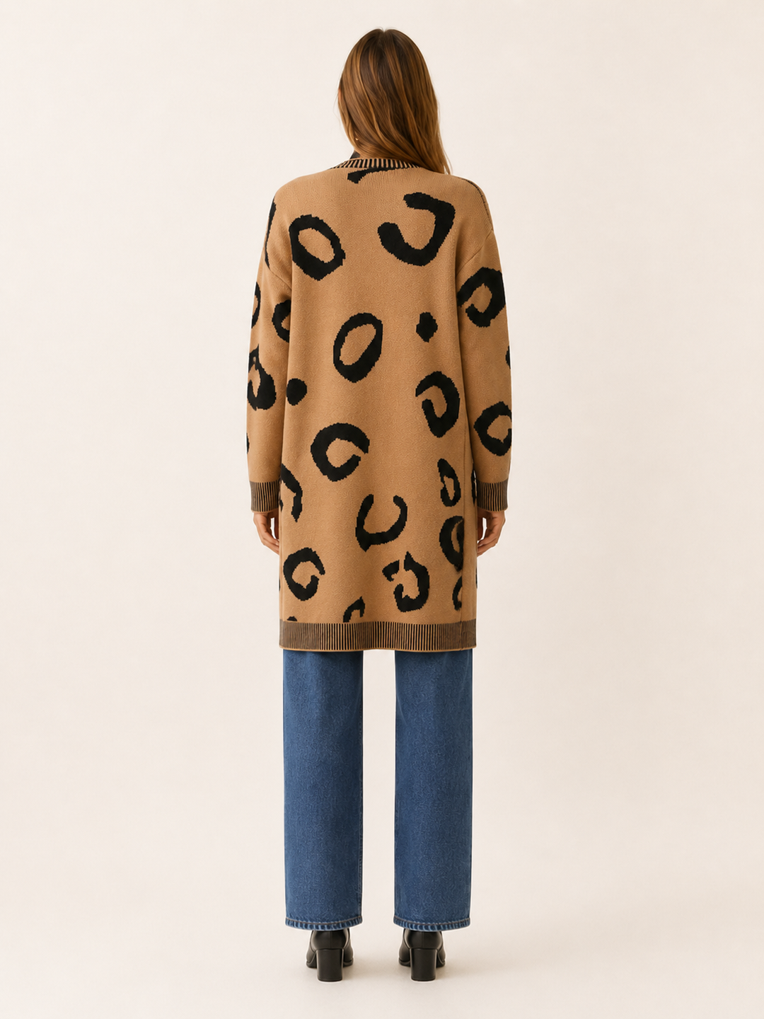 Lunara™ | Leopard Print Longline Cardigan with Pockets