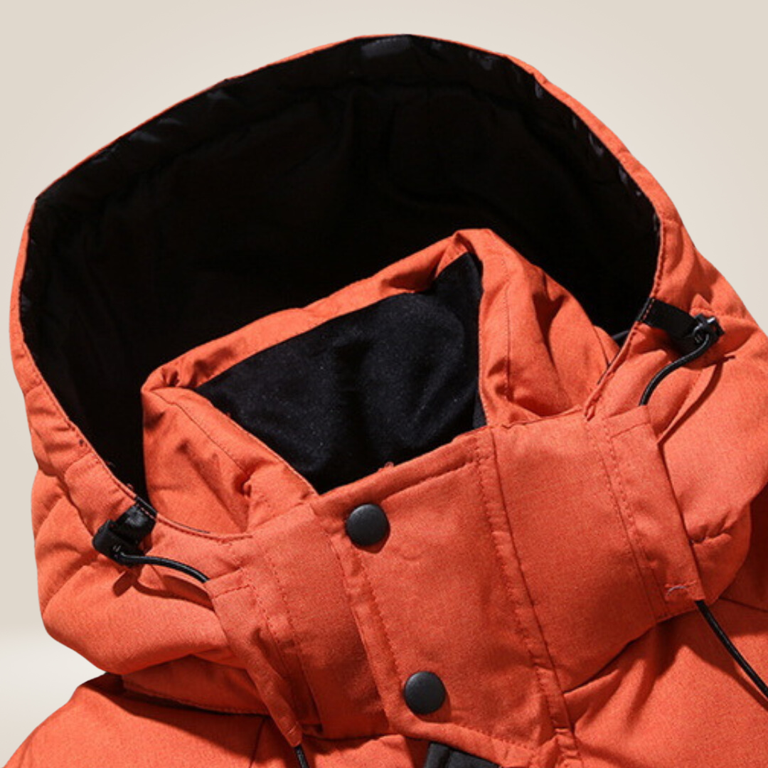 Emrys™ | Men's Hooded Puffer Jacket with Storm Flap