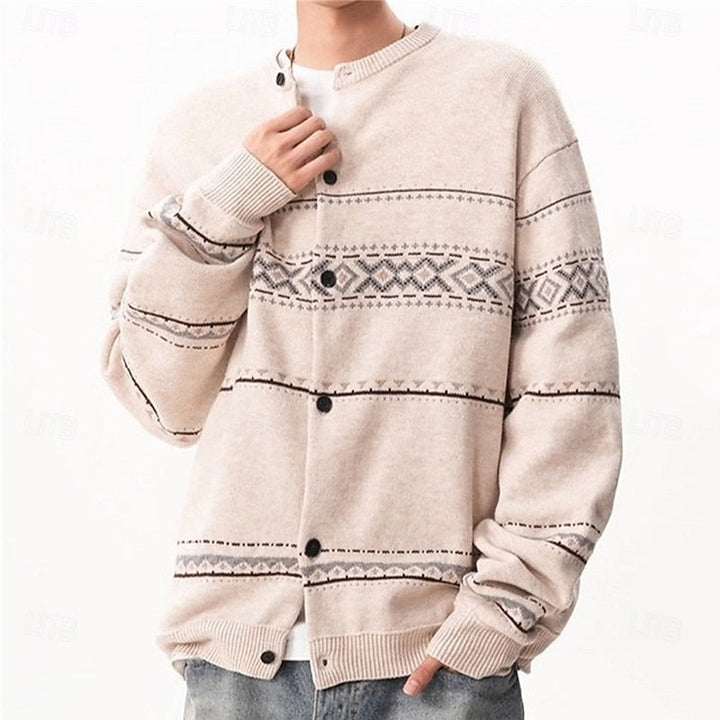 Niall™ | Men's Christmas Pattern Button Cardigan