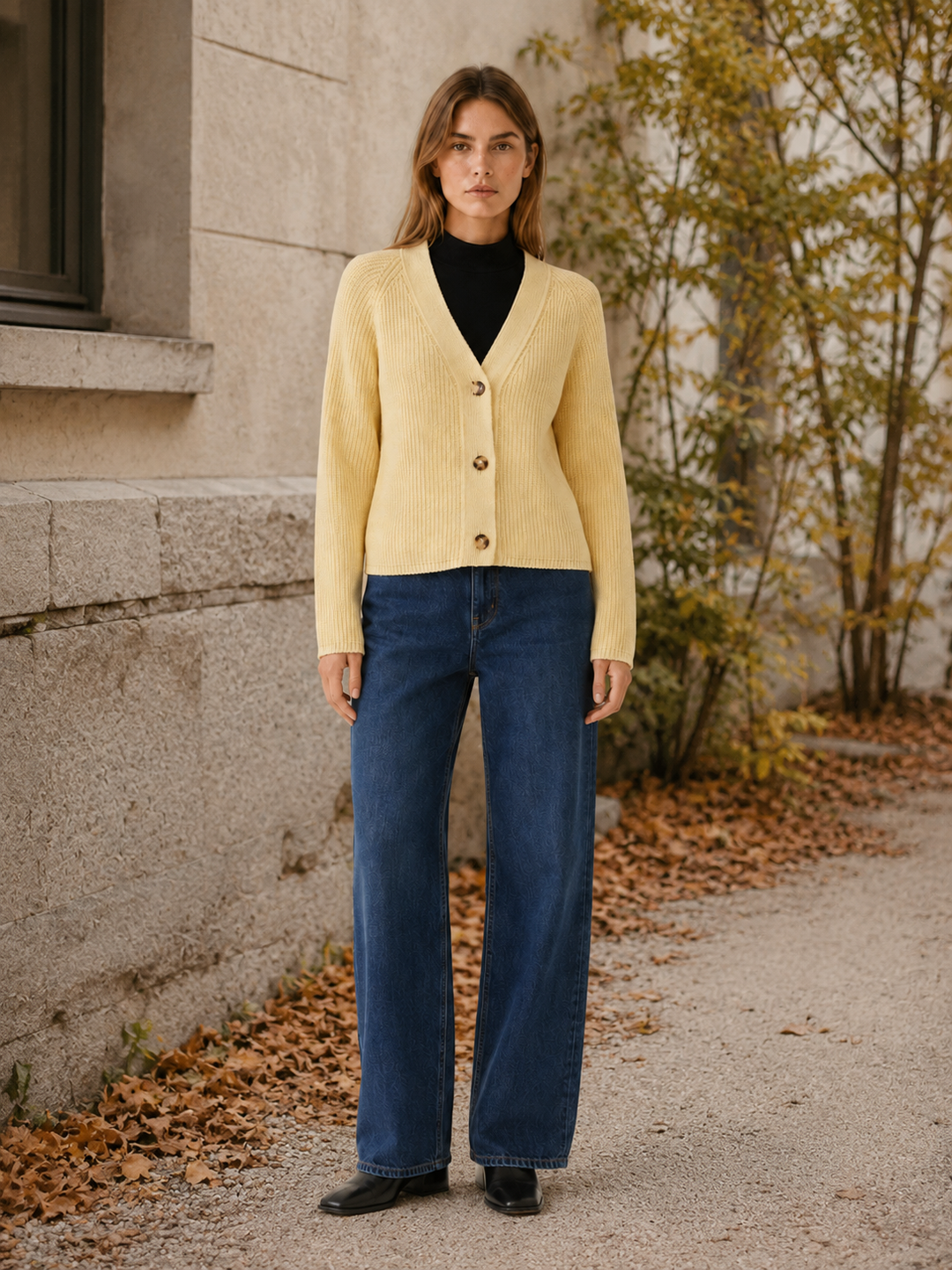 Lysandra™ | Ribbed V-Neck Cardigan with Button Front