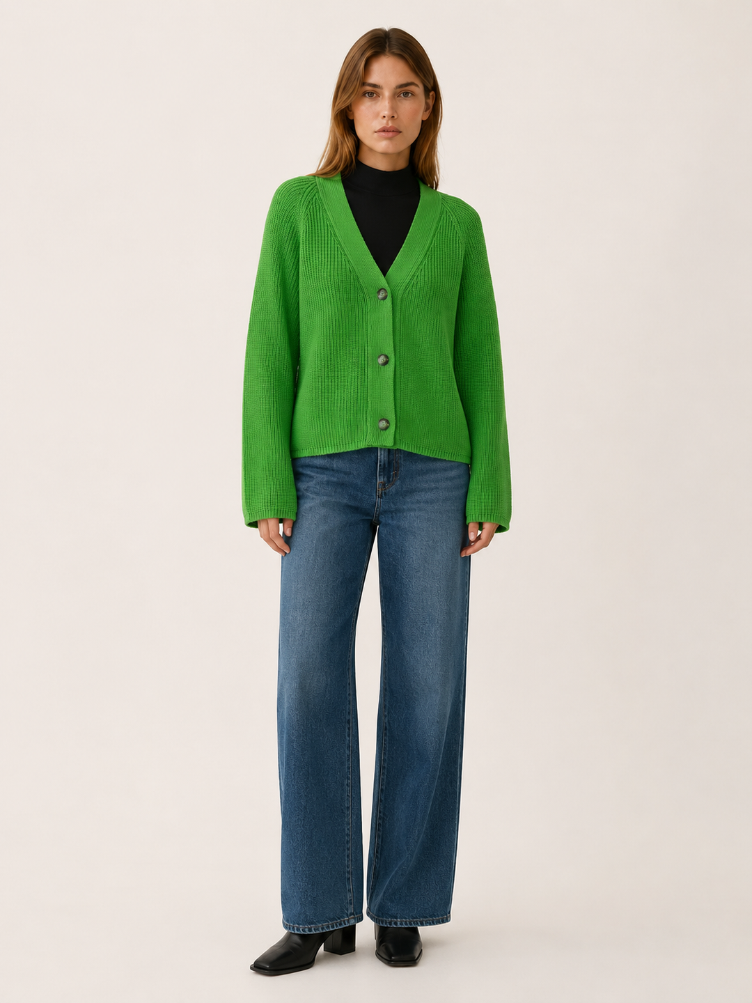 Lysandra™ | Ribbed V-Neck Cardigan with Button Front
