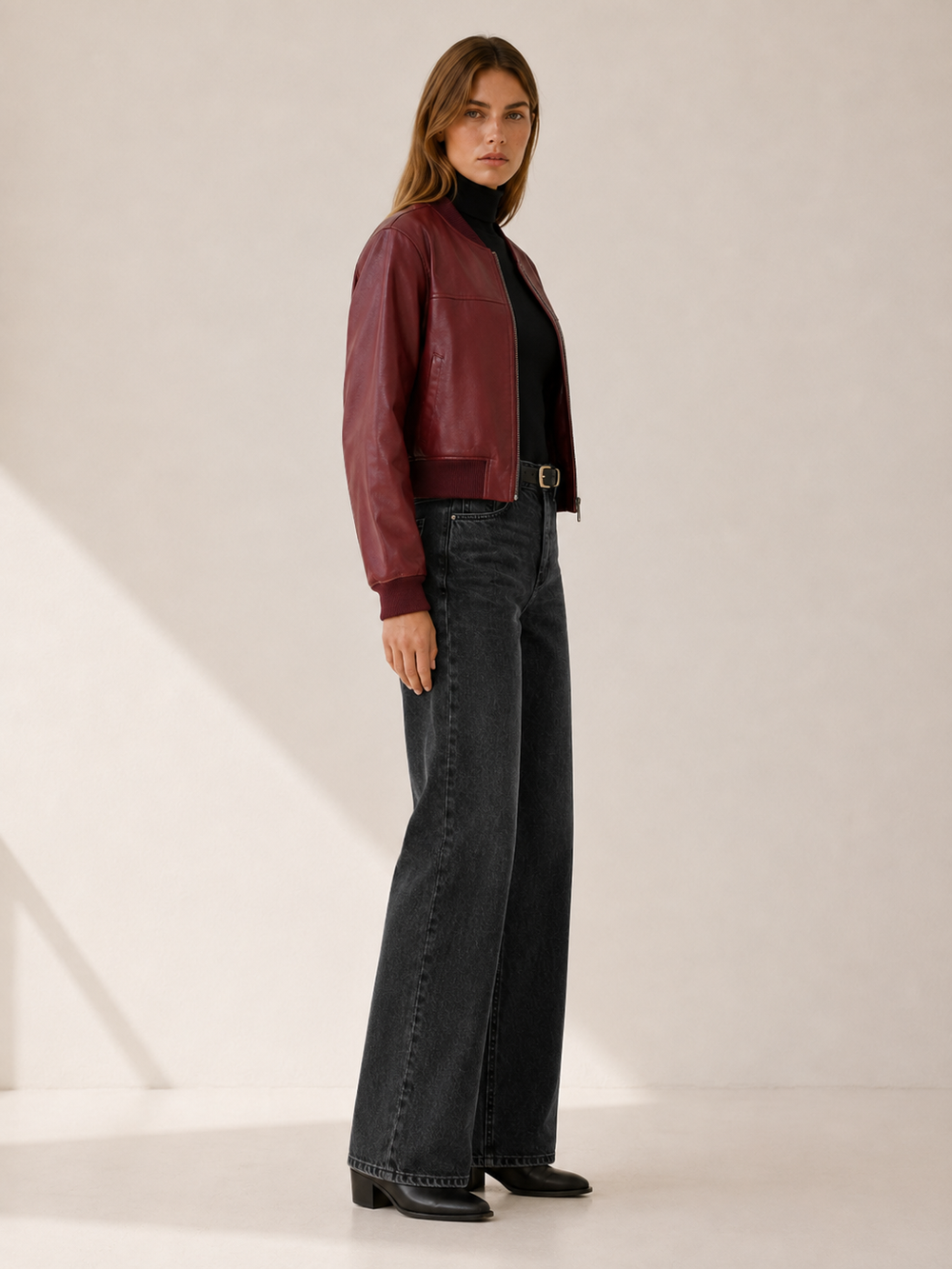 Maren™ | Collarless Cropped Jacket with Zip Front