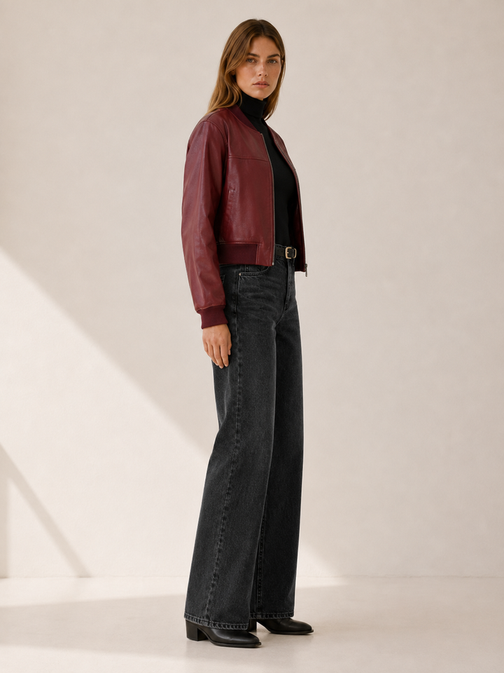 Maren™ | Collarless Cropped Jacket with Zip Front