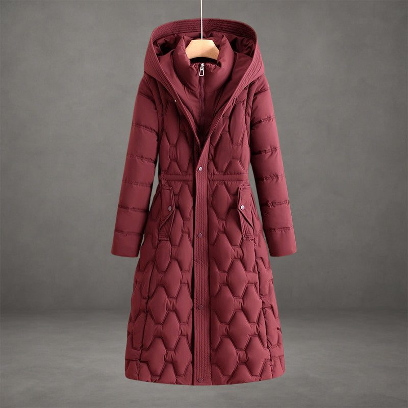 Delwyn™ | Women's Hooded Longline Quilted Puffer Coat