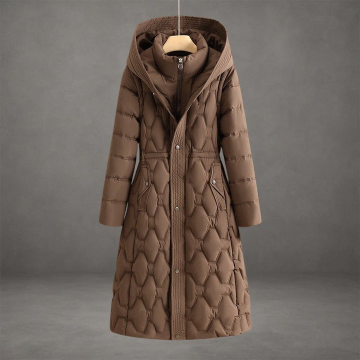 Delwyn™ | Women's Hooded Longline Quilted Puffer Coat
