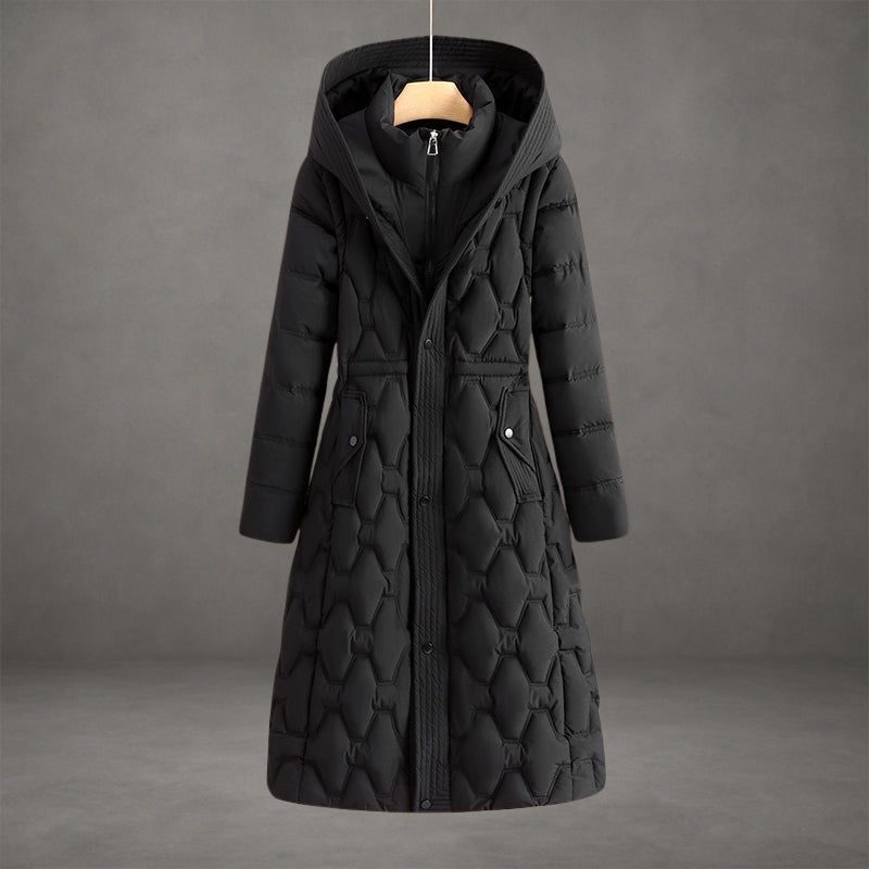 Delwyn™ | Women's Hooded Longline Quilted Puffer Coat