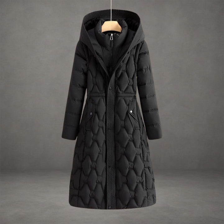 Delwyn™ | Women's Hooded Longline Quilted Puffer Coat