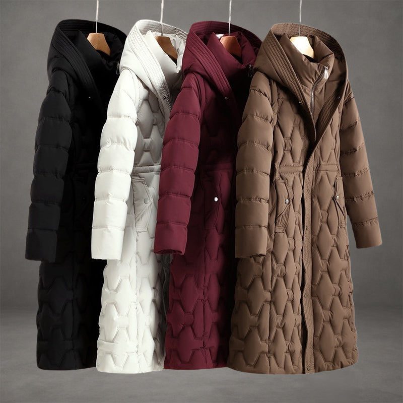 Delwyn™ | Women's Hooded Longline Quilted Puffer Coat