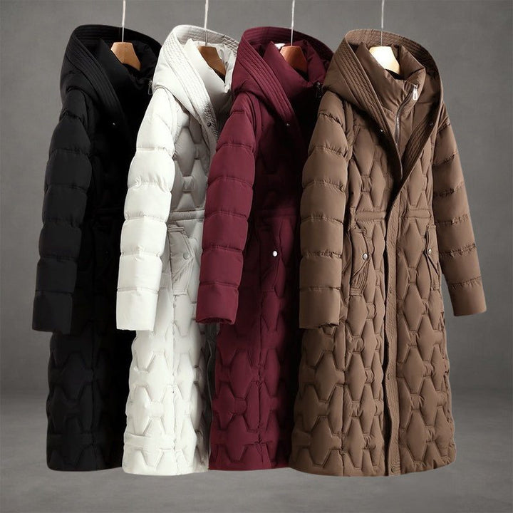 Delwyn™ | Women's Hooded Longline Quilted Puffer Coat