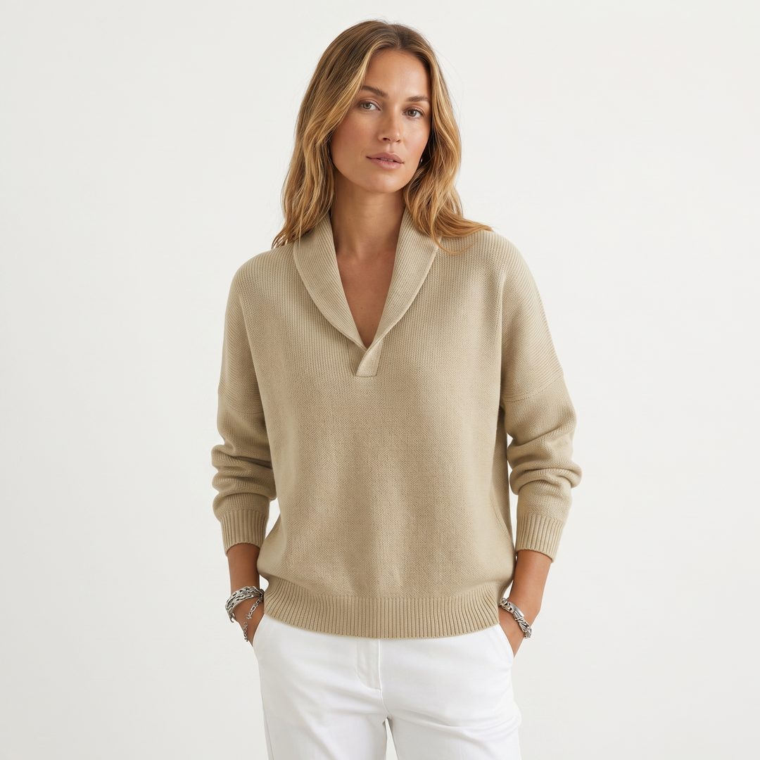 Maryam™ | Women's Relaxed Knit V-Neck Pullover Sweater