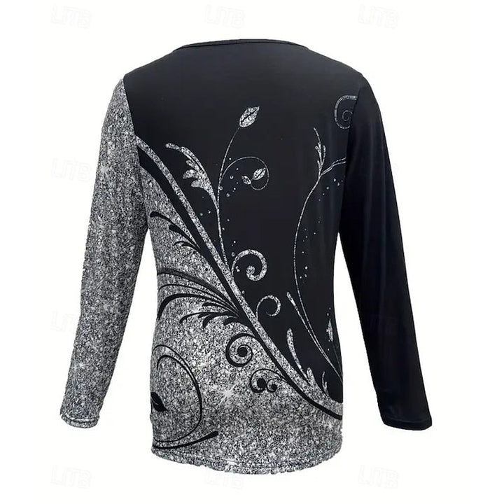 Azalea™ | Women's Floral Print Quarter-Zip Long Sleeve Top