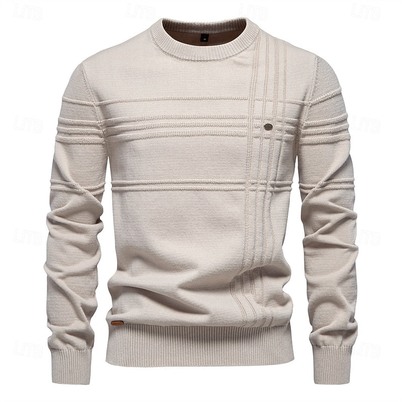 Cyril™ | Men's Textured Crew Neck Knit Sweater