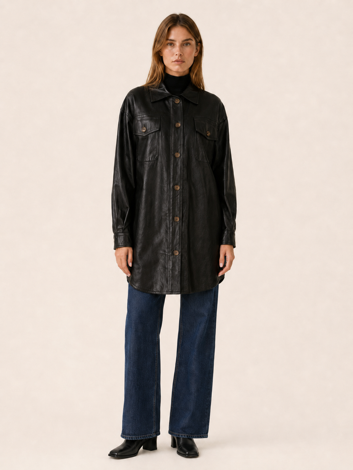 Mireille™ | Oversized Shirt Jacket with Chest Pockets