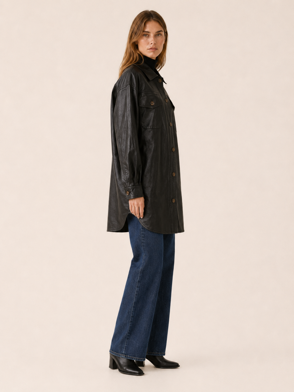 Mireille™ | Oversized Shirt Jacket with Chest Pockets