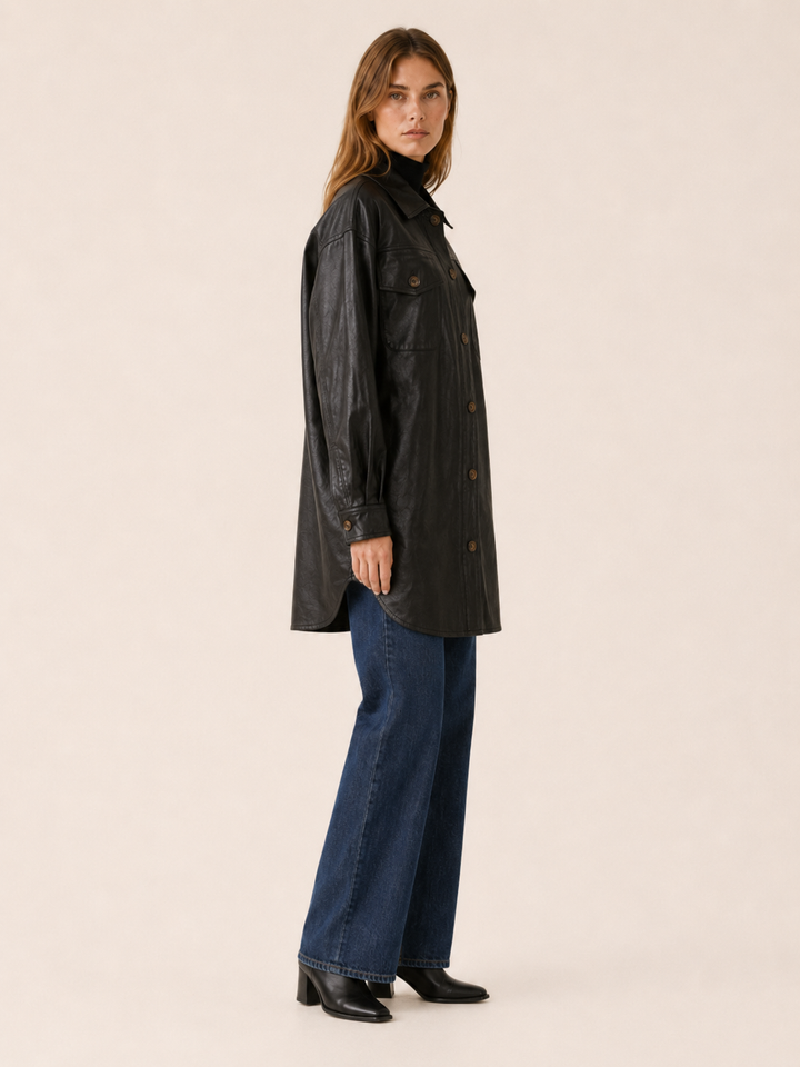 Mireille™ | Oversized Shirt Jacket with Chest Pockets