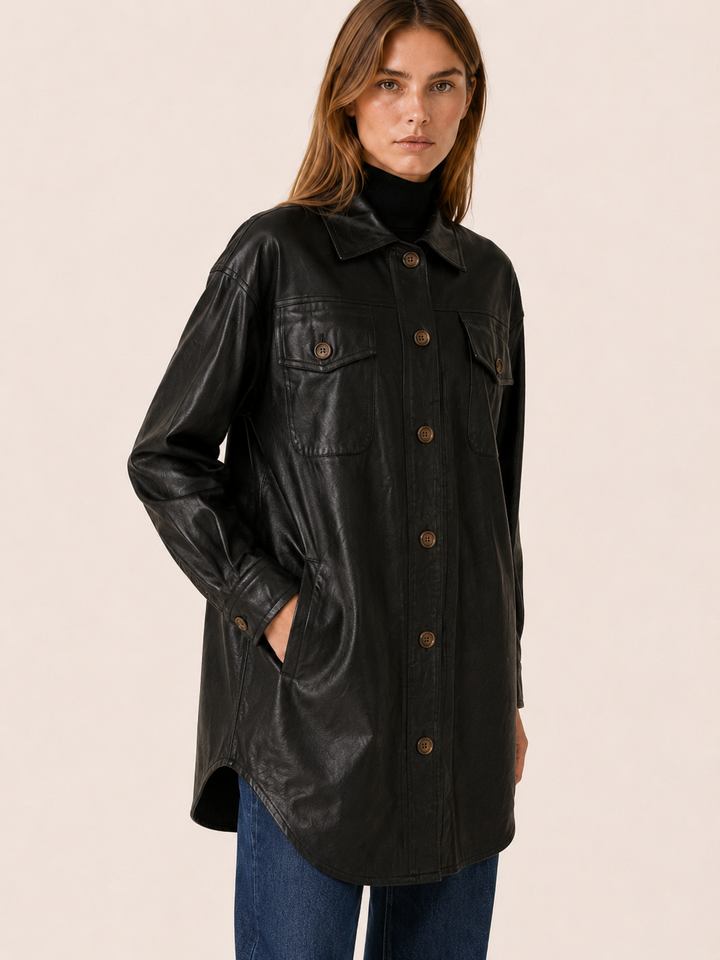 Mireille™ | Oversized Shirt Jacket with Chest Pockets