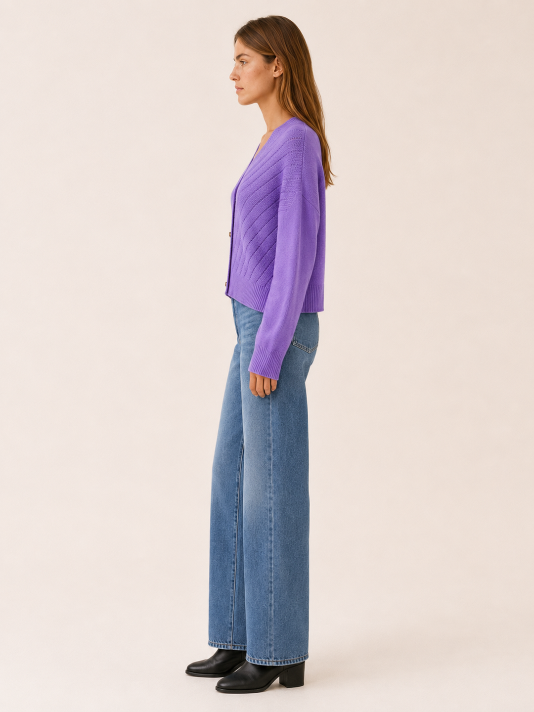 Mirren™ | Ribbed V-Neck Cardigan with Button Front