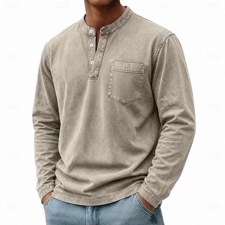 Caspian™ | Men's Washed Chest-Pocket Henley Shirt
