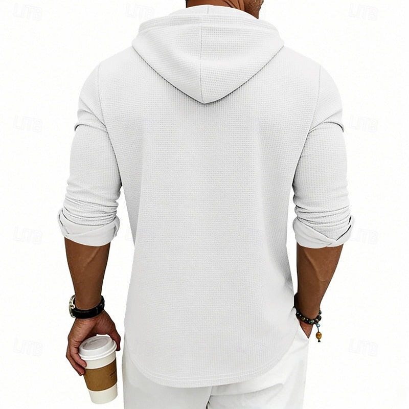 Barrett™ | Men's Hooded Long Sleeve Henley Shirt