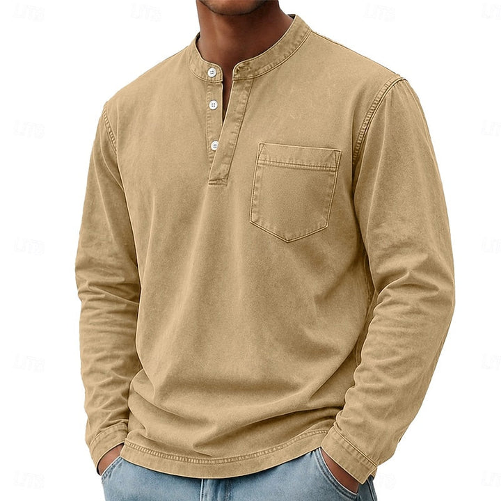Caspian™ | Men's Washed Chest-Pocket Henley Shirt