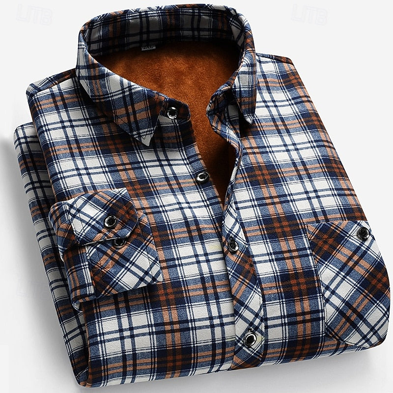 Forrest™ | Men's Lined Checked Long Sleeve Shirt