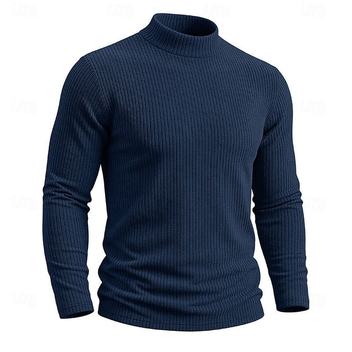 Atticus™ | Men's Ribbed Mock Neck Long Sleeve Top