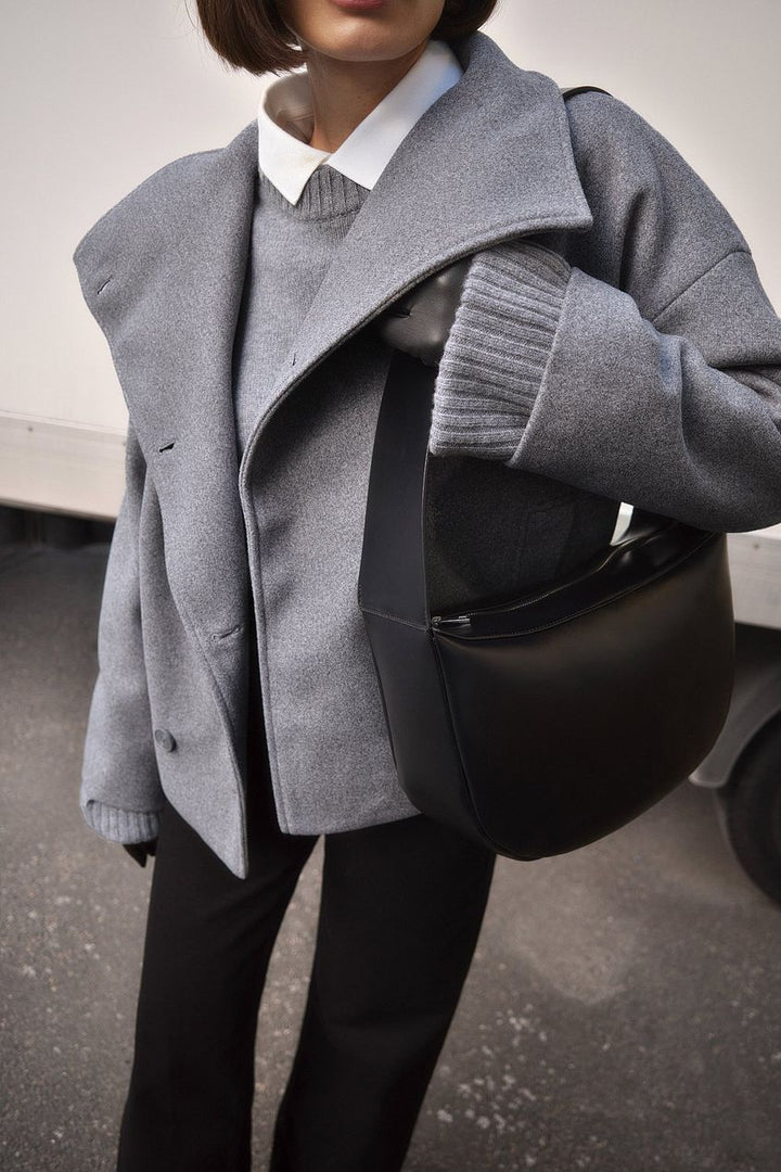 Hermine™ | Women's Short Double-Breasted Coat with Wide Collar