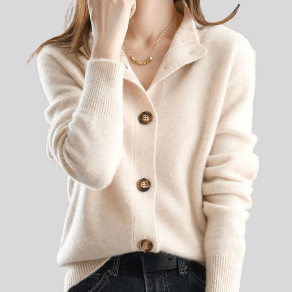 Dorothea™ | Women's Collared Button Down Knit Cardigan