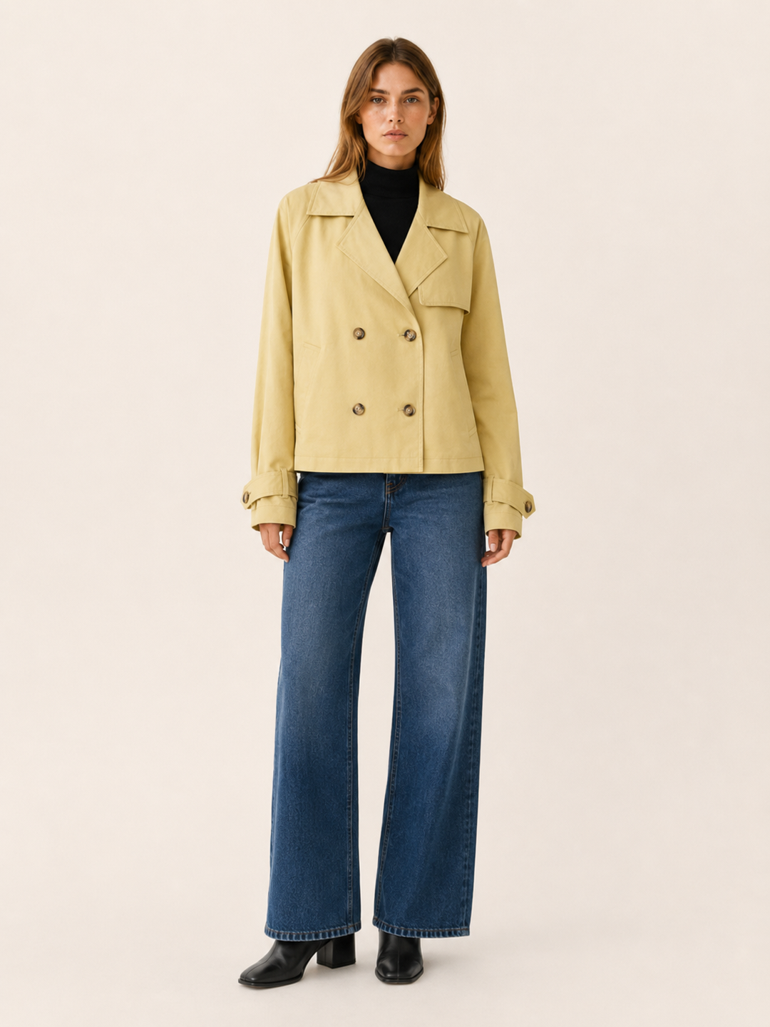 Nerissa™ | Short Trench Coat in Yellow