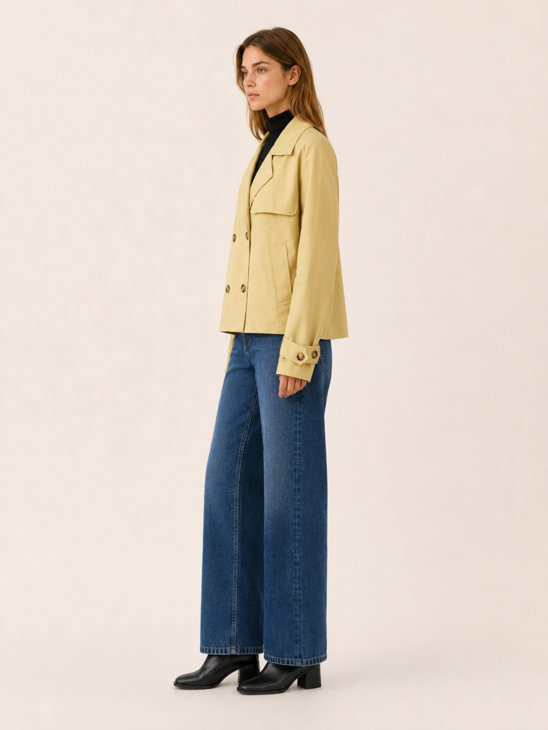 Nerissa™ | Short Trench Coat in Yellow